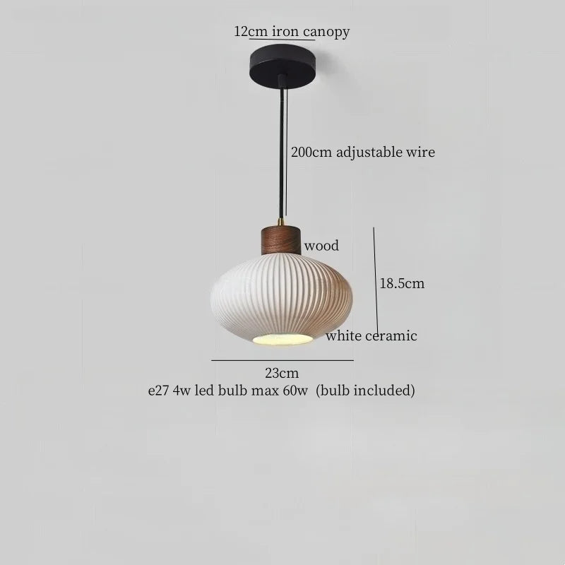 Afralia™ Nordic White Ceramic LED Pendant Light for Modern Living Spaces
