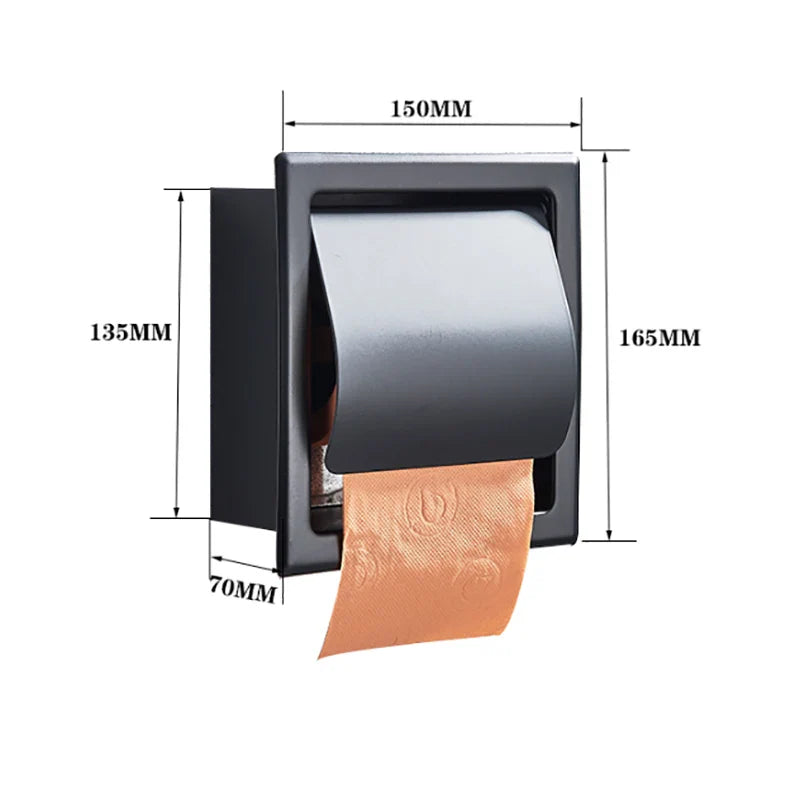 Afralia™ Chrome Stainless Steel Toilet Paper Holder Wall Mounted Bathroom Tissue Box