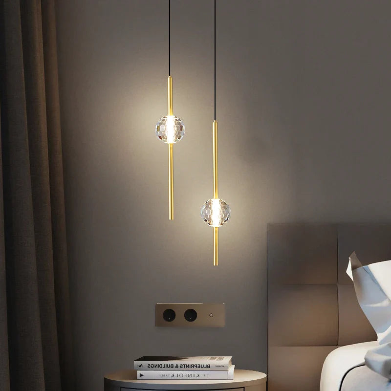 Afralia™ Minimalist Copper LED Chandelier: Height Adjustable Nordic Hanglamp.