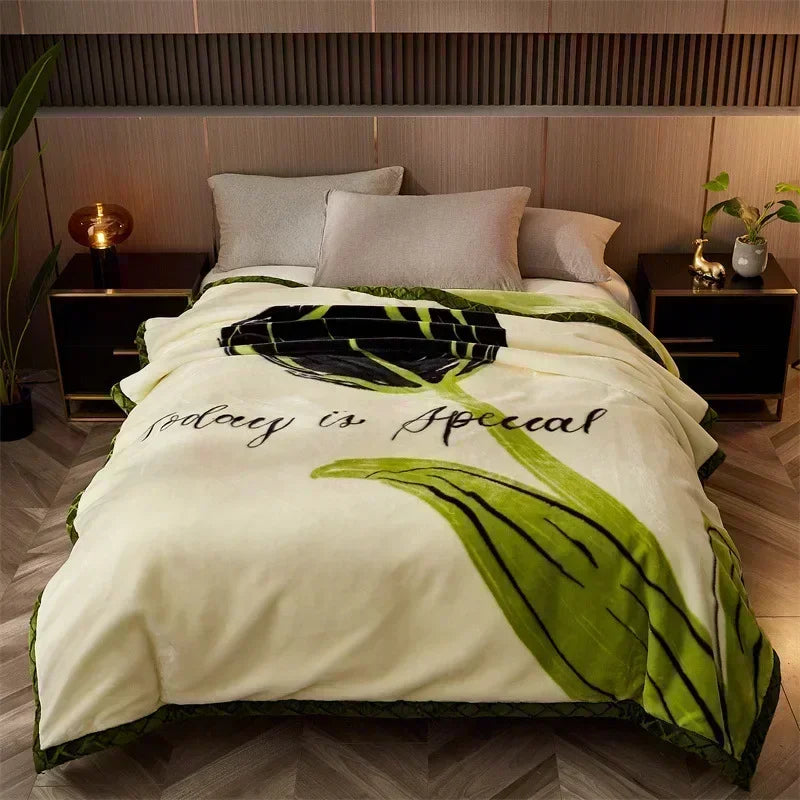Luxury Raschel Blanket for Winter by Afralia™: Super Soft, Warm, Antistatic Skin-Friendly Weighted Duvet