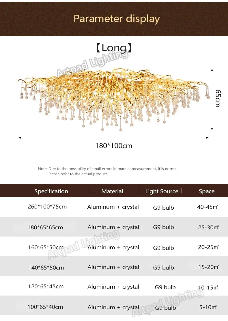 Afralia™ Modern Gold Crystal Chandelier for Bedroom, Dining, Living, Kitchen Lighting