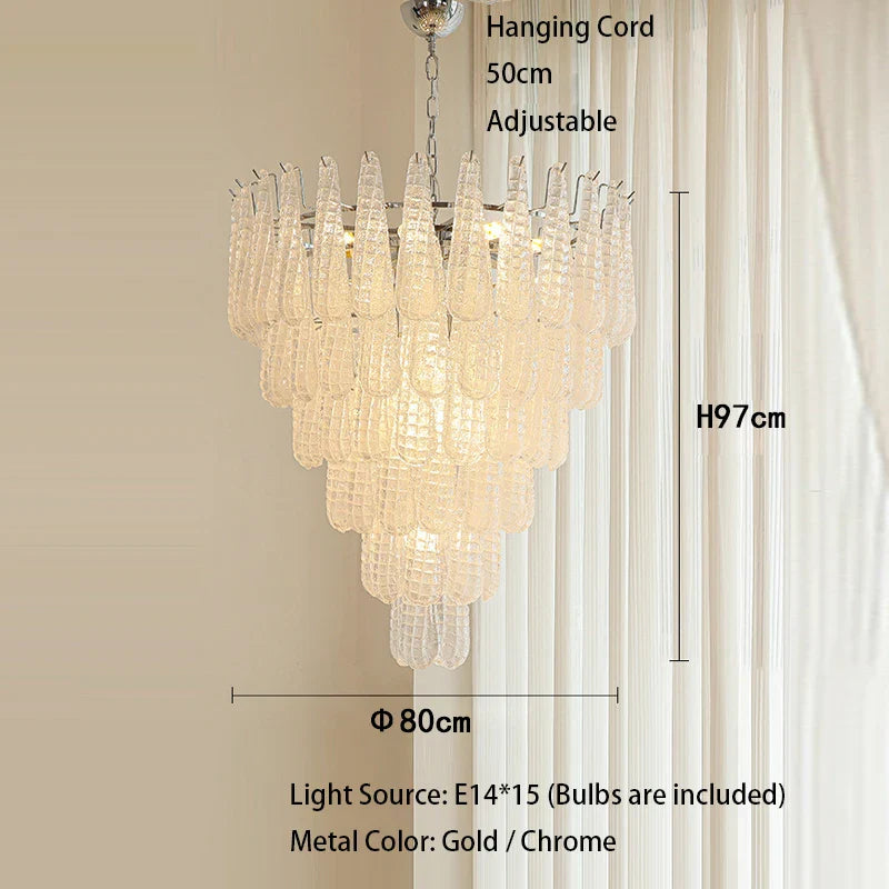 Afralia™ Round White Glass Pendant Light: Modern Waterfall Ceiling Fixture for Living Room