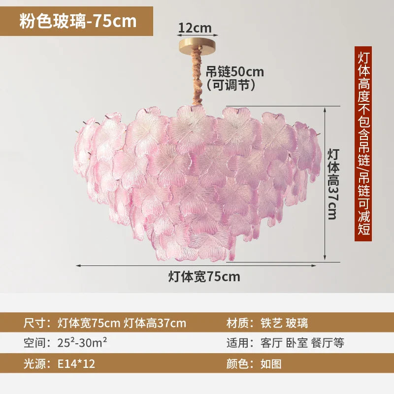 Afralia™ Crystal Glass Flower Chandelier - Modern French Style for Living Room, Bedroom, Dining Room