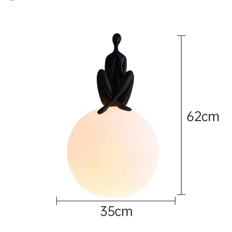 Afralia™ Humanoid Sculpture LED Table Lamp for Bedroom & Living Room