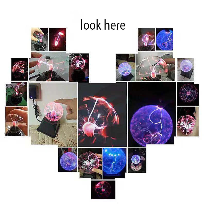 Afralia™ Plasma Ball Night Light 6 Inch Decor Lamp Kids Gift Table Lights
