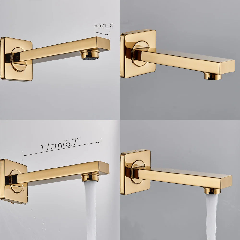 Afralia™ Gold Digital Shower Set with 3-Functions LED Rainfall Head