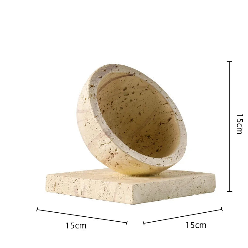 Afralia™ Marble Effect Geometric Candle Holder Home Decor Statue