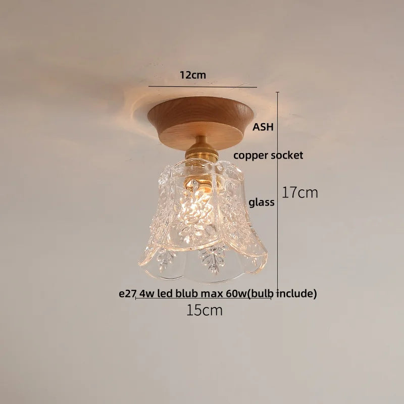 Afralia™ Clear Glass LED Ceiling Lamp Copper Socket Modern Nordic Style Lighting