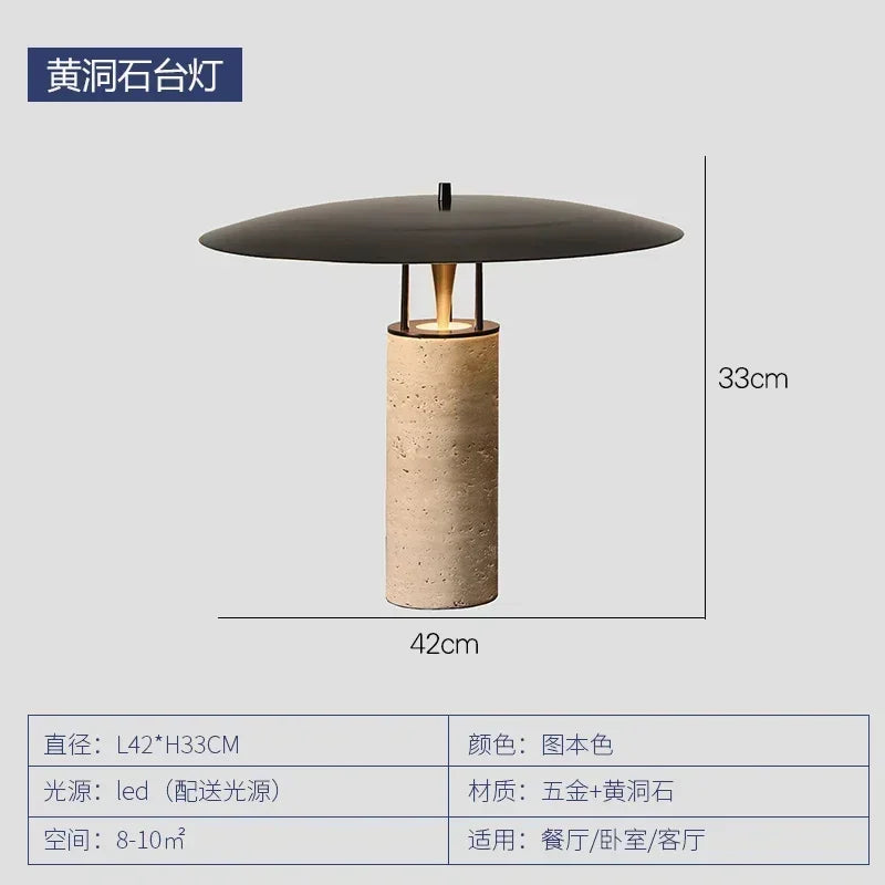 Afralia™ Marble Mushroom Table Lamp LED Art Decor Living Bedroom Study Home Office