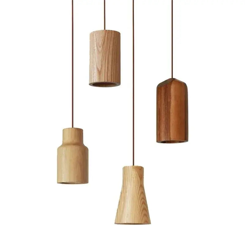 Afralia™ Wood Pendant Light: Elegant Single Head LED Lighting for Home, Restaurant, and Cafe