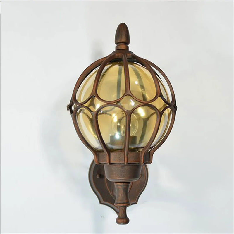 Afralia™ Farmhouse Barn Light Outdoor Wall Lamp with Globe Glass Shade