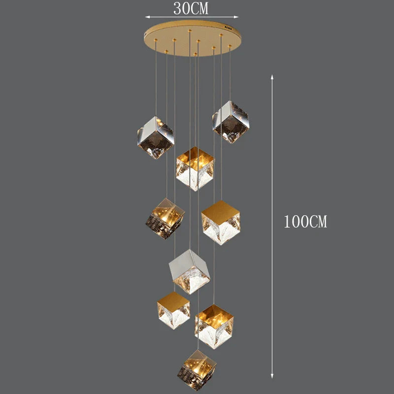 Afralia™ Modern Stair Chandelier Pendant Lights - LED Ceiling Lamp for Living Room