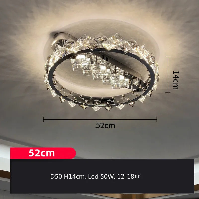 Afralia™ Crystal Ceiling Lamp: Modern Luxury Stainless Steel Chrome Dimming Lighting for Home