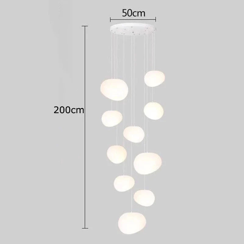 Afralia™ Crystal Chandelier Stair Pendant Lamp Living Room Interior Lighting