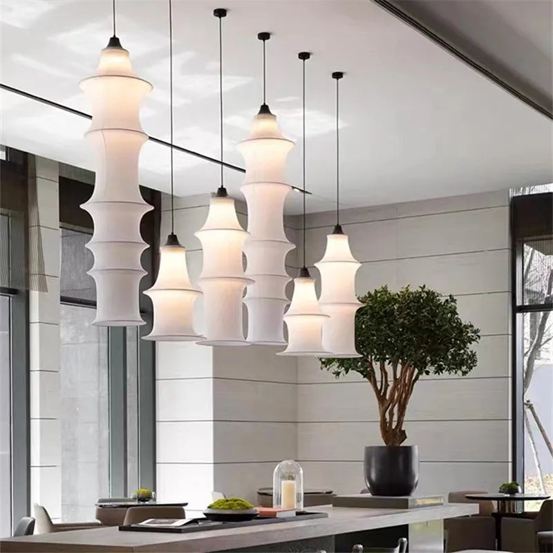 Afralia™ Postmodern Silk Pendant Lamp Bedroom Living Room Hall Decoration