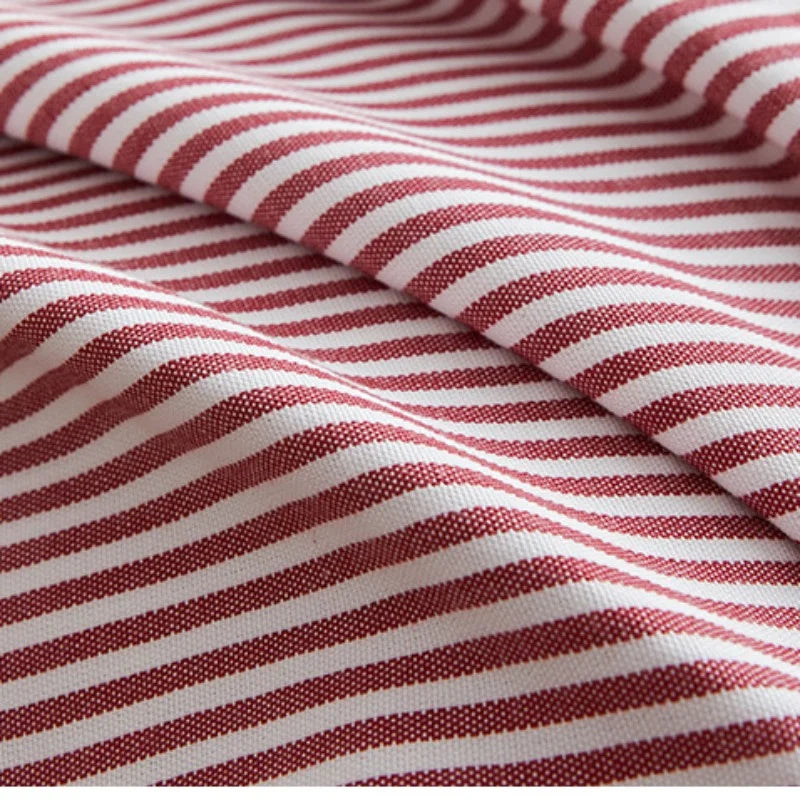 Afralia™ Striped Cushion Cover 45x45cm Red Ivory Recycle Polyester Indoor Outdoor Pillow Cover