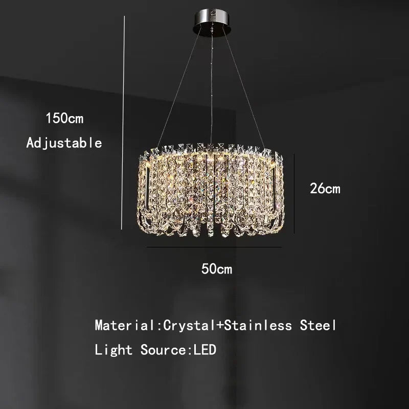 Afralia™ Crystal Pendant Ceiling Lamp LED Luxury Hanging Light