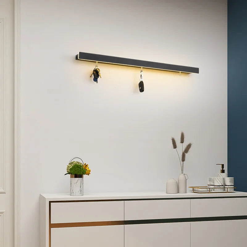 Afralia™ Acrylic LED Wall Lamps with Hooks for Bedroom Shelves & Background Wall Decor