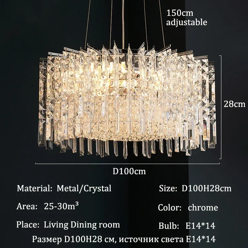 Afralia™ Crystal Chandeliers LED Ceiling Pendant Lights for Home Living Dining Room