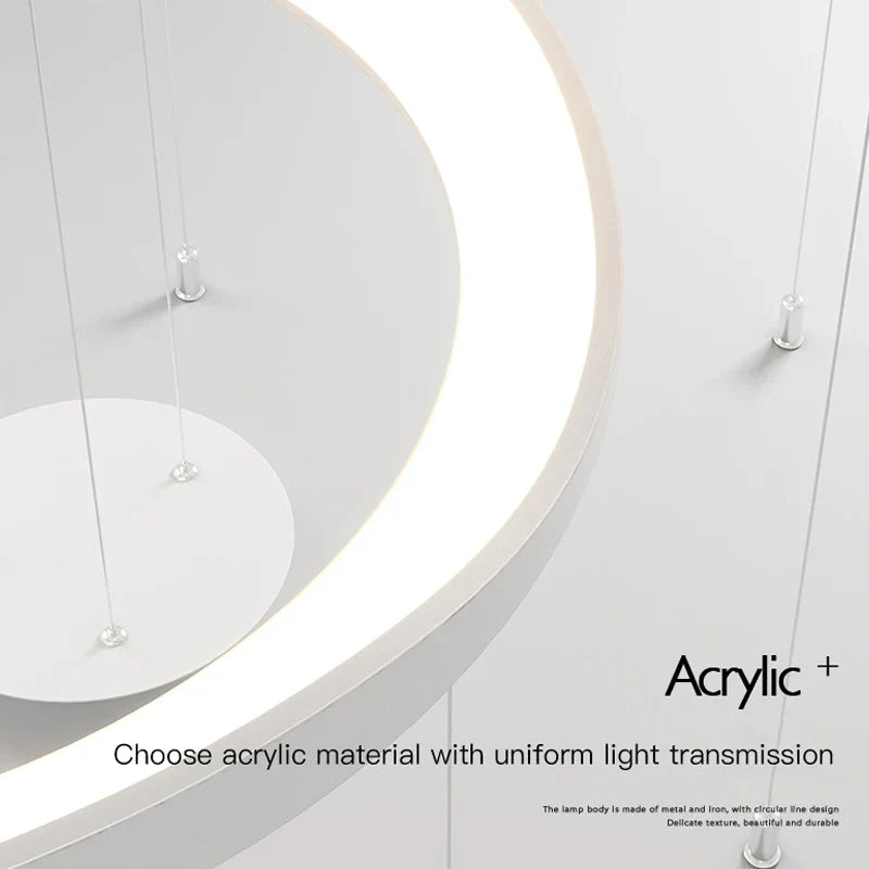 Afralia™ Modern LED Ring Chandelier for Living Room Bedroom Hall Bar - Indoor Lighting Fixtures