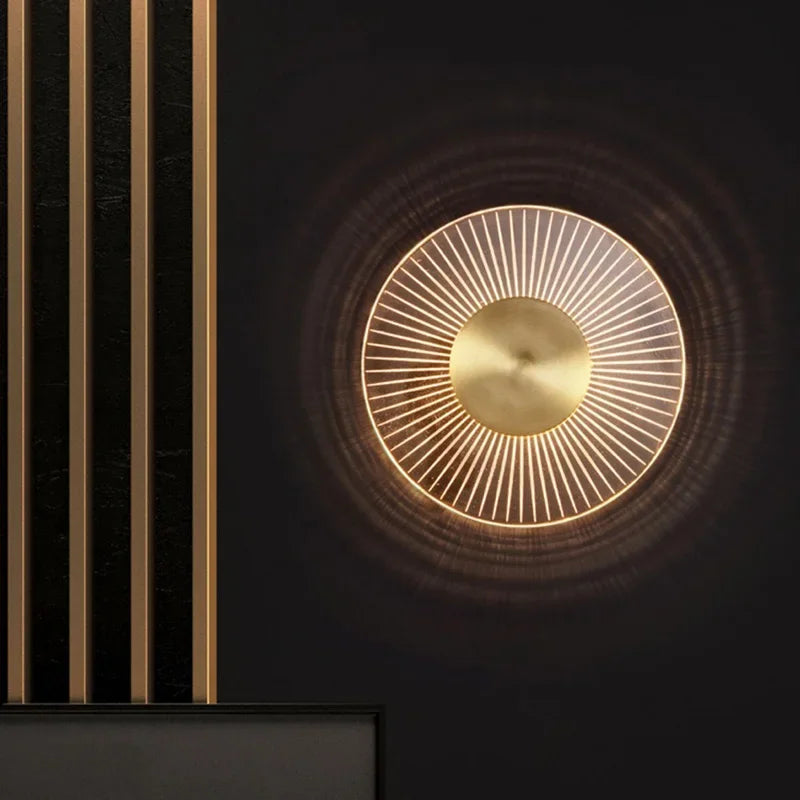 Afralia™ Gold LED Round Wall Lamp for Elegant Indoor Lighting