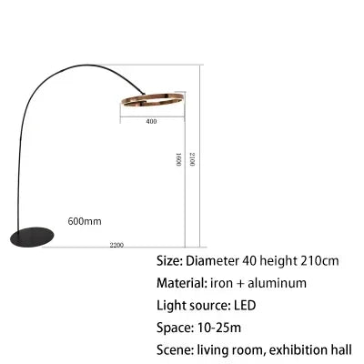 Afralia™ Gouden Koperen Zwarte Dimbare LED Vloerlamp voor Woonkamer en Hotel