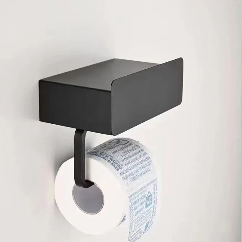 Afralia™ Toilet Tissue Holder: Wall Mount Storage Towel Rack Shelf for Bathroom Accessories