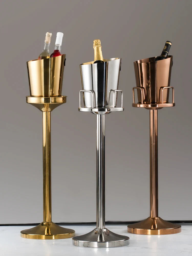 Afralia™ Stainless Steel Ice Bucket Stand for Champagne, Wine & Beer Cooling