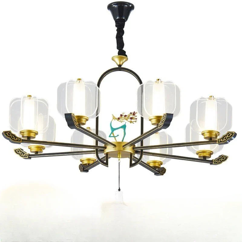 Afralia™ Deer Enamel Pendant Light | Chinese Style Zen Design for Home Decor