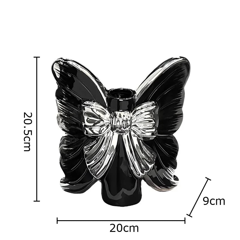 Afralia™ Butterfly Ceramic Vase Flower Pots Modern Aesthetic Room Decor