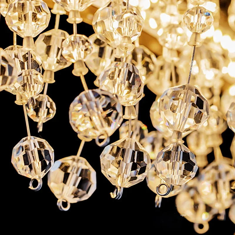 Afralia™ Tassel Crystal Pendant Chandelier - Modern Gold LED Lighting for Dining & Living Room