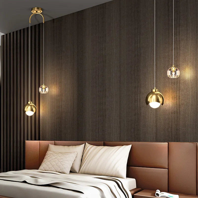 Afralia™ Glass Ball Pendant Chandelier for Luxury Living Room, Bedroom, Hotel Villa