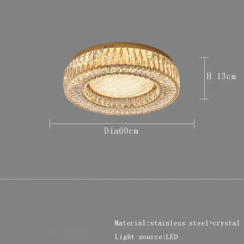Afralia™ Luxury Gold Titanium Steel LED Ceiling Chandelier - Modern Classic Home Lustre
