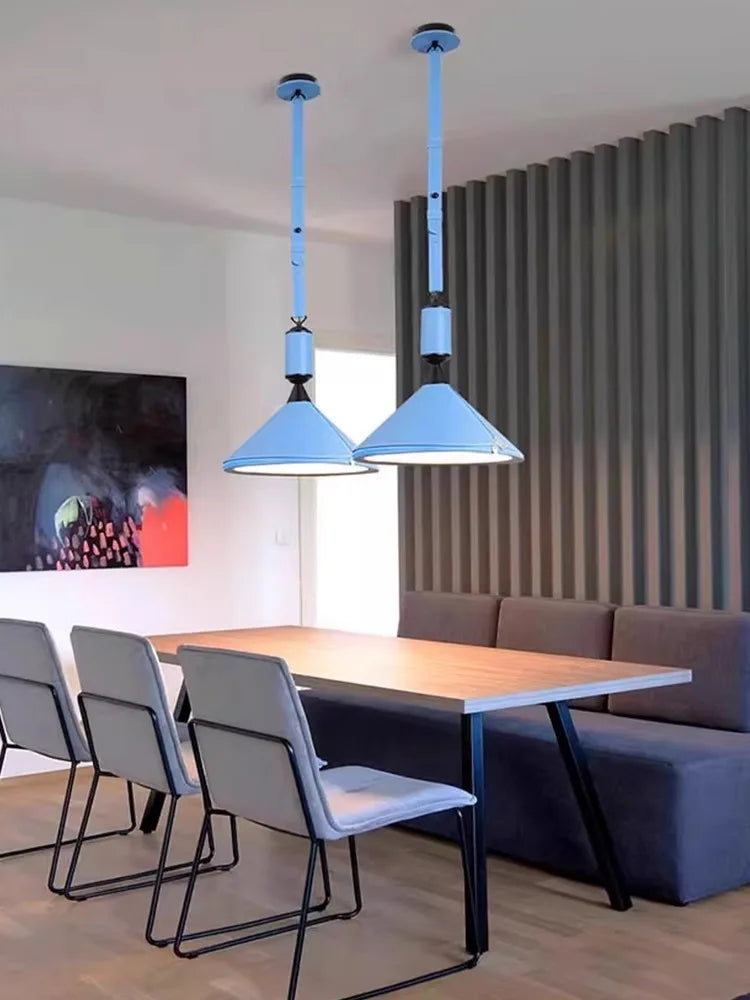 Afralia™ Modern Brown Blue Leather Pendant Light Chandelier for Home Decoration