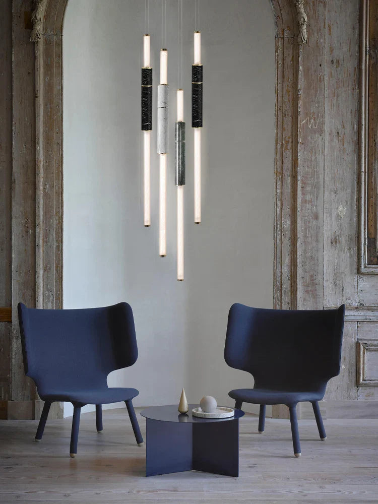 Afralia™ Black Marble Pendant Light for Dining Room Ceiling - Luxury Adjustable Fixture