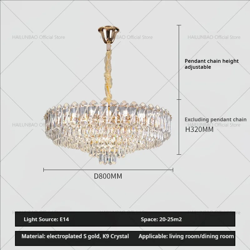 Afralia™ Crystal Chandelier: Luxury French Style Light for Elegant Living Room & Dining Area