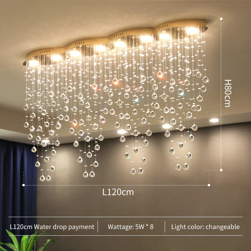 Afralia™ Water Drop Crystal Chandelier: Elegant Cafe & Bar Decor