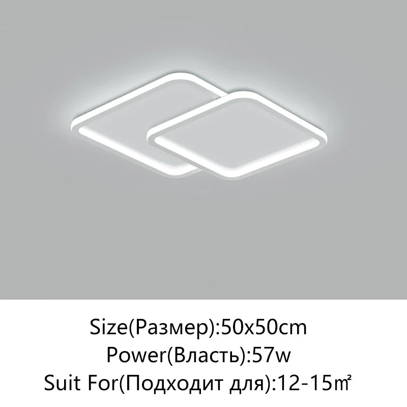 Afralia™ Modern Black & White LED Ceiling Chandelier for Living, Dining, and Bedrooms