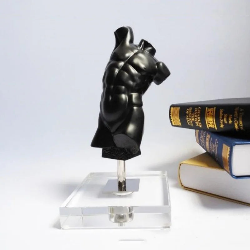 Afralia™ Brokeback Male Nude Resin Figure Handicraft Sculpture for Home Decor