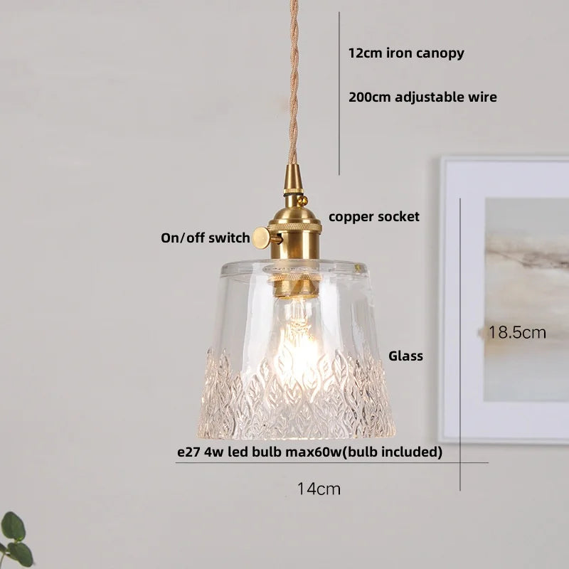 Afralia™ Brass Glass LED Pendant Light: Nordic Modern Simple Home Decor Hanging Lamp