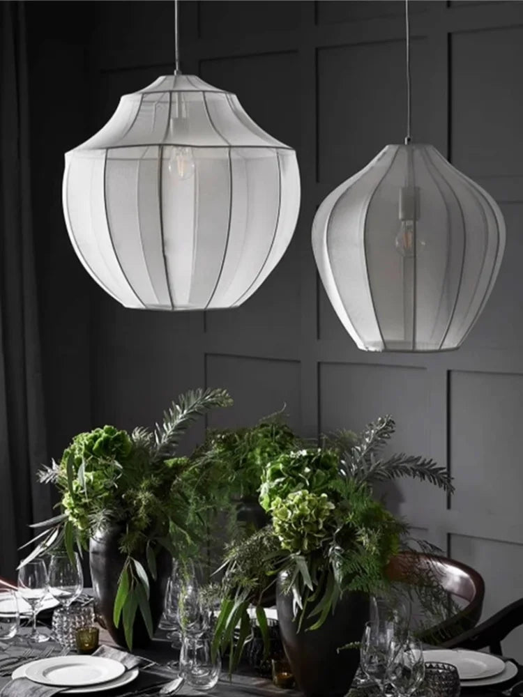 Nordic Fabric Pendant Lights Minimalism by Afralia™ - Stylish Hanging Lamp for Home Decor