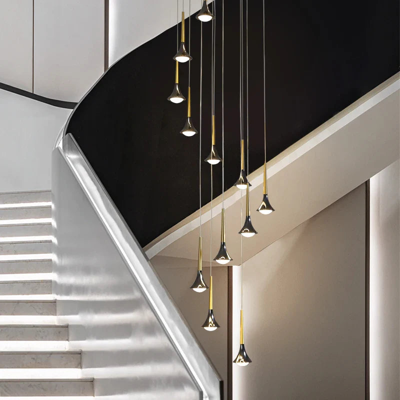 Afralia™ Modern Fashion Staircase Chandelier for Living Room and Bedroom