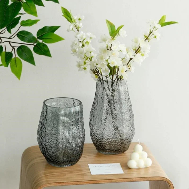 Afralia™ Green Transparent Glass Vase for Flower Arrangement & Home Decor