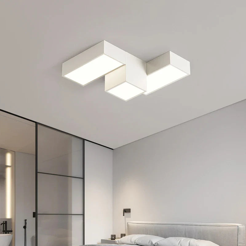 Afralia™ Modern Minimalist Square LED Ceiling Lamp Creative Geometry Light Home Decor Lighting