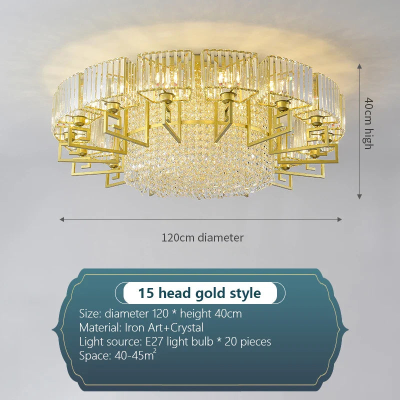 Afralia™ Luxury Crystal Ceiling Light for Living Room, Bedroom, Dining - Modern and Simple