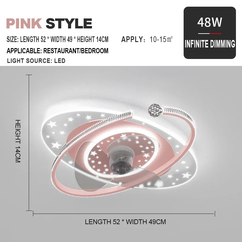 Afralia™ Ceiling Fan Light with 360° Rotation - Quiet & Stylish for Home Décor