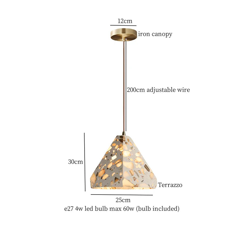 Afralia™ Terrazzo LED Pendant Lights - Modern Living Room Bedroom Lighting Solution