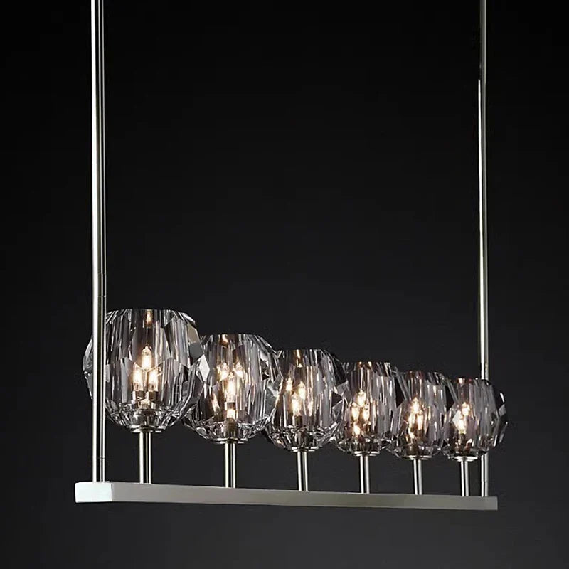 Afralia™ Copper Crystal Pendant Lights for Kitchen Island Bar, Modern Minimalist Hanging Lamps