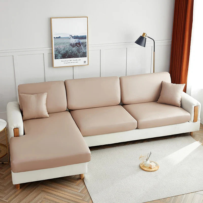 Afralia™ PU Leather Sofa Cover Stretch Single Loveseat Slipcovers