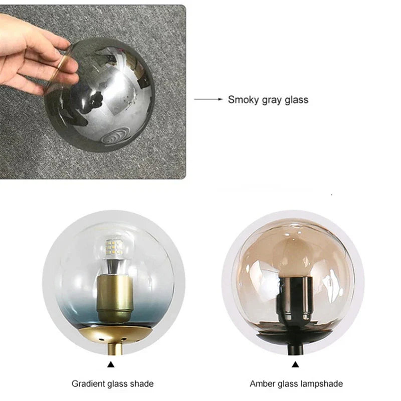 Afralia™ Magic Bean Glass Ball Chandelier - Vintage Industrial Loft Hanging Light